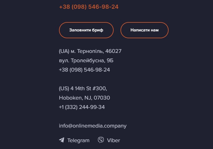 Kontakty kompanii